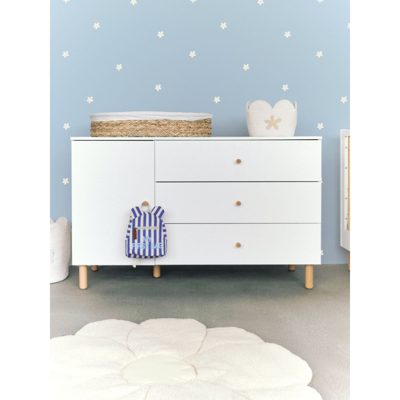 Корзина для іграшок Childhome Flower 30x20x15 см білий
