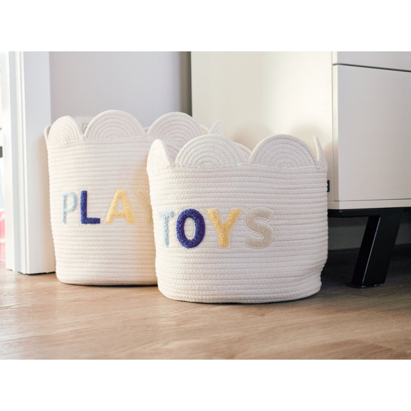 Корзина для іграшок Childhome Flower 35x35x35 см білий