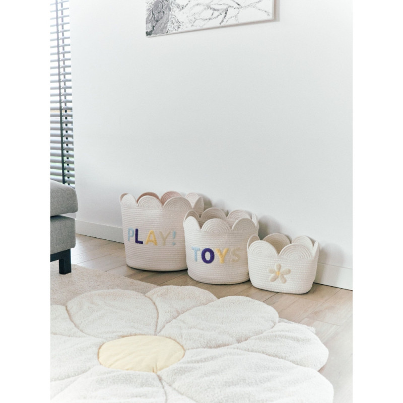 Корзина для іграшок Childhome Flower 35x35x35 см білий