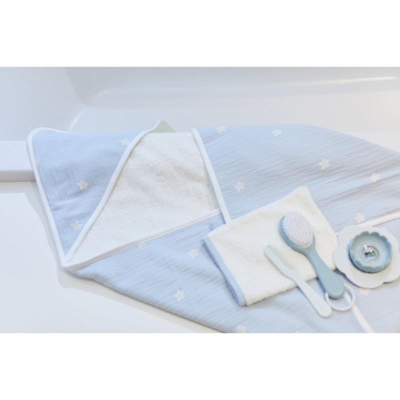 Рушник з капюшоном Childhome 80x80 flower blue