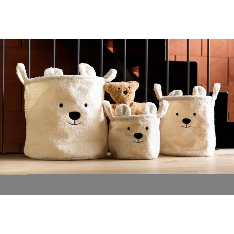 Набір корзин для іграшок Childhome Teddy білий
