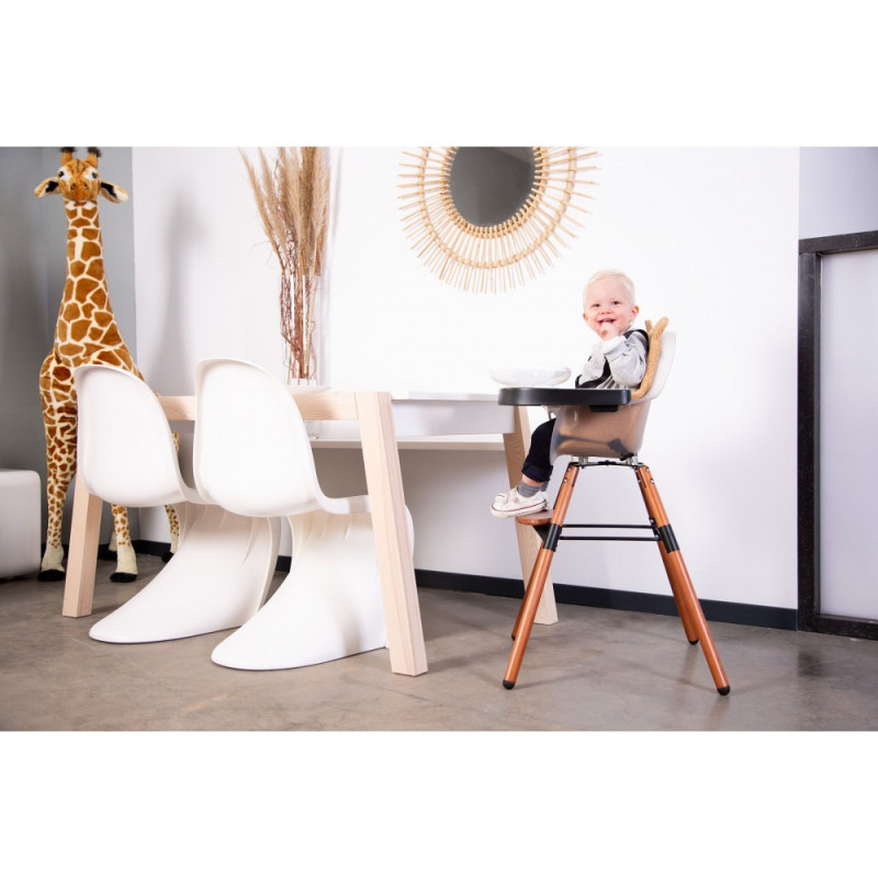 Стілець для годування Childhome Evolu 2 з бампером nut/frosted