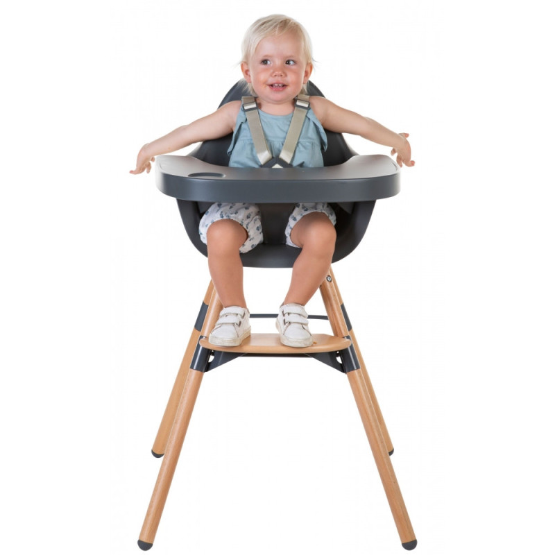 Стілець для годування Childhome Evolu 2 з бампером natural/anthracite