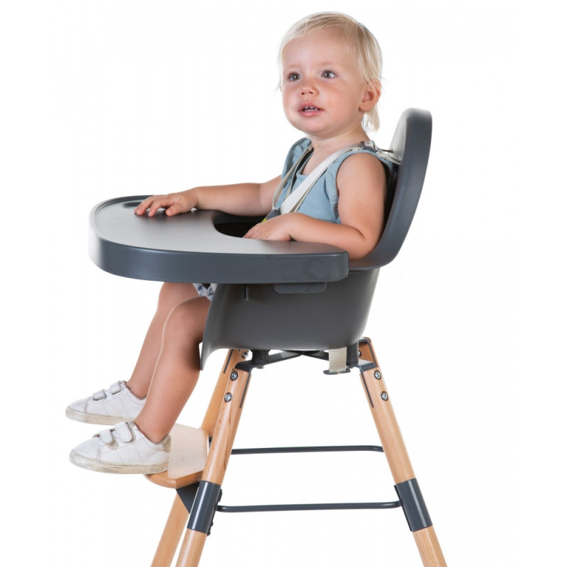Стілець для годування Childhome Evolu 2 з бампером natural/anthracite