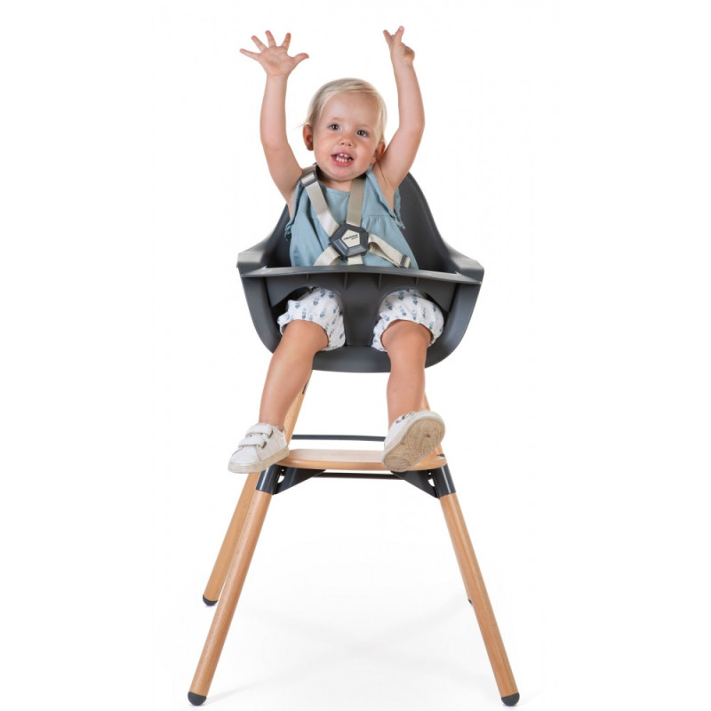 Стілець для годування Childhome Evolu 2 з бампером natural/anthracite