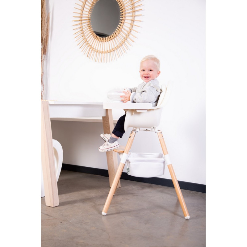 Стілець для годування Childhome Evolu 2 з бампером natural/white