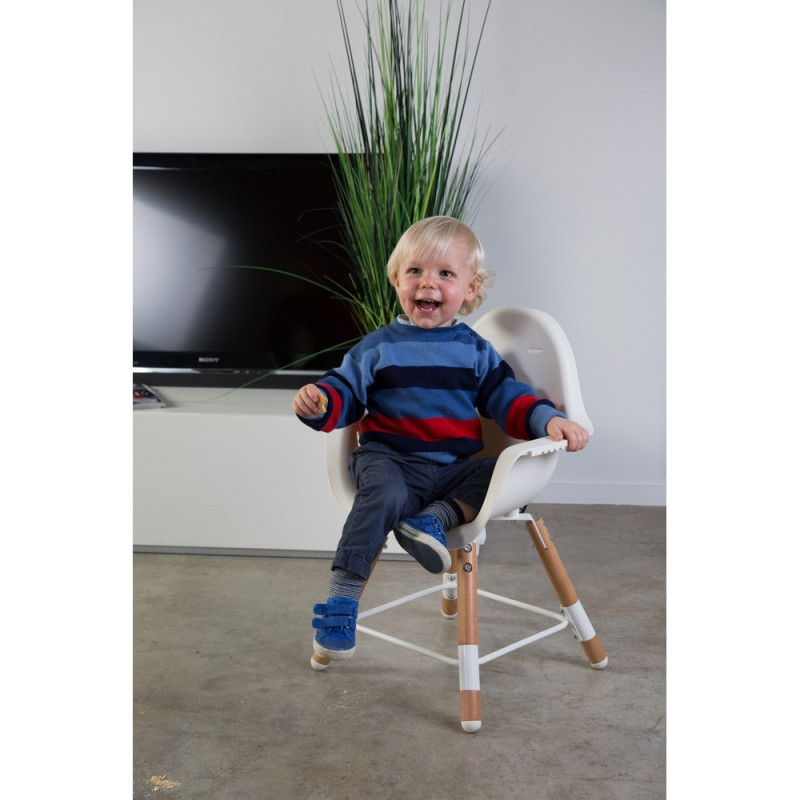 Стілець для годування Childhome Evolu 2 з бампером natural/white