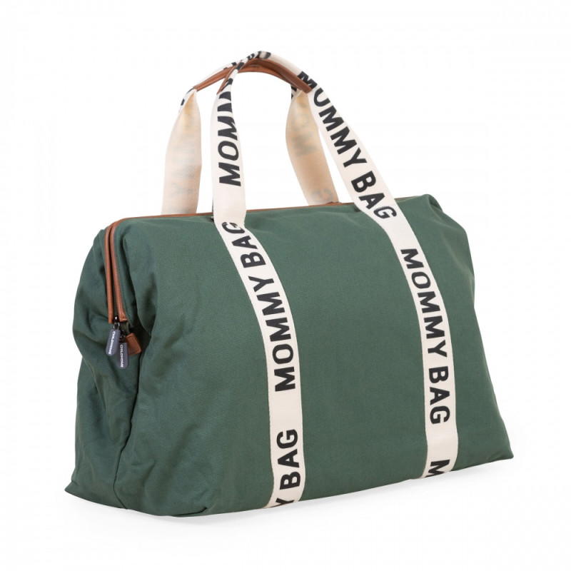 Сумка Childhome Mommy bag Signature canvas green