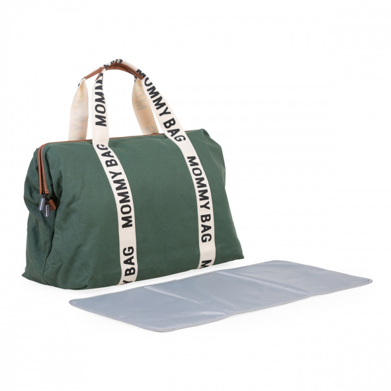 Сумка Childhome Mommy bag Signature canvas green