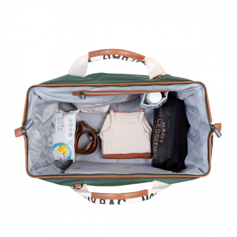 Сумка Childhome Mommy bag Signature canvas green