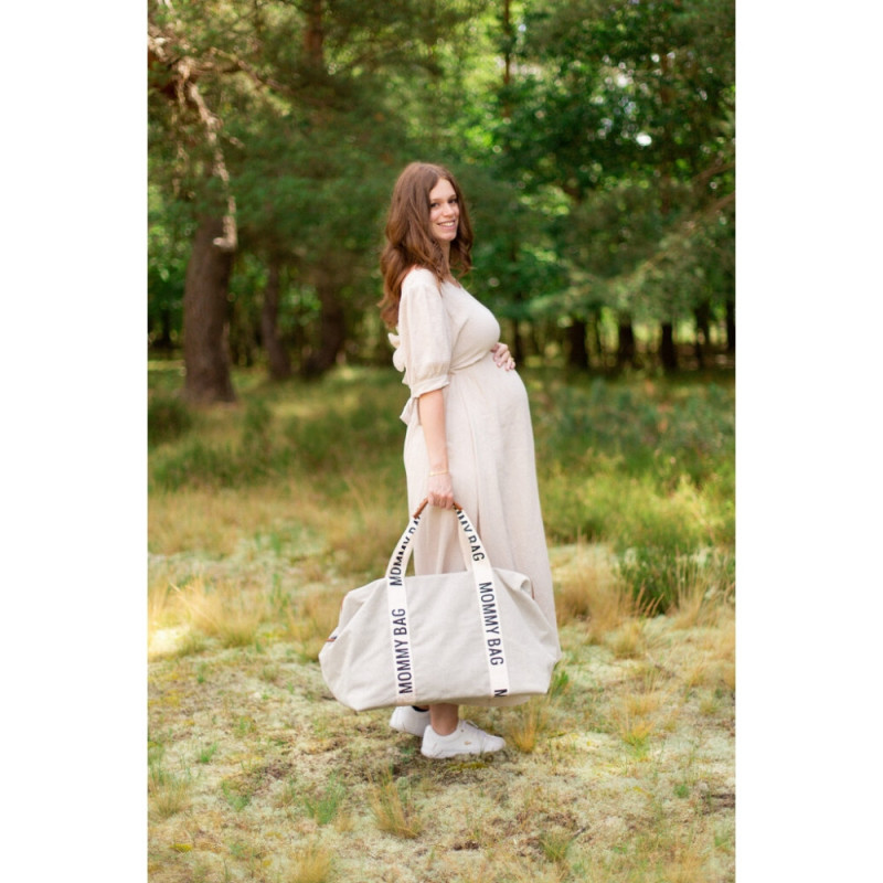 Сумка Childhome Mommy bag Signature canvas off white