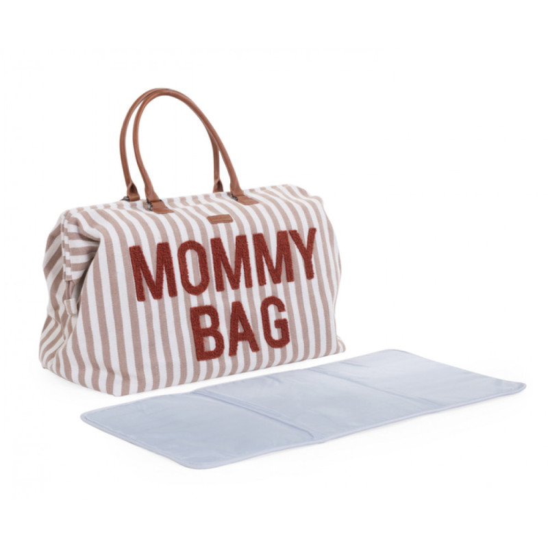 Сумка Childhome Mommy bag stripes nude/terracotta