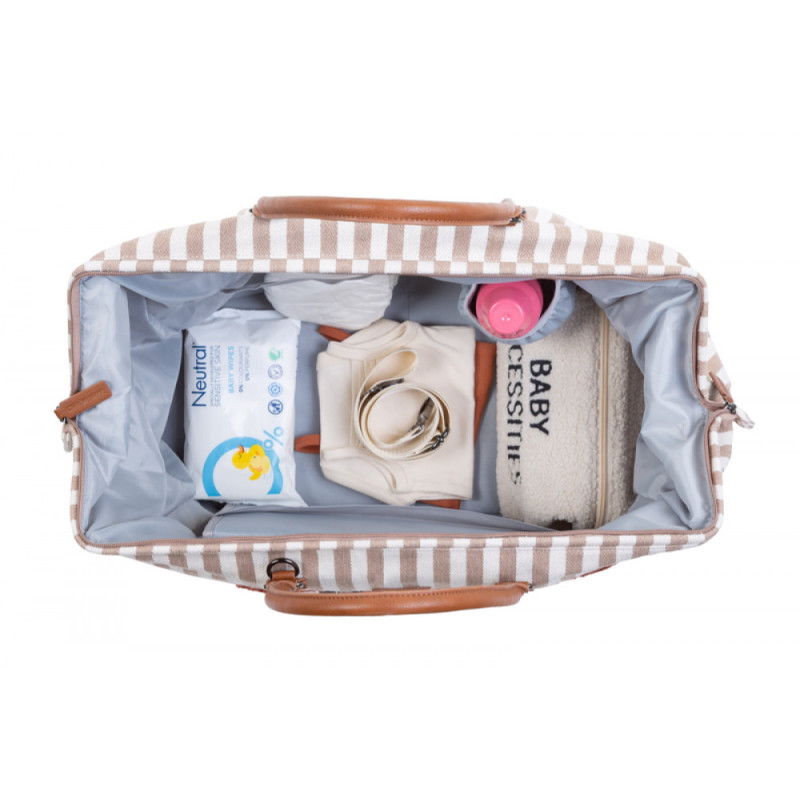 Сумка Childhome Mommy bag stripes nude/terracotta