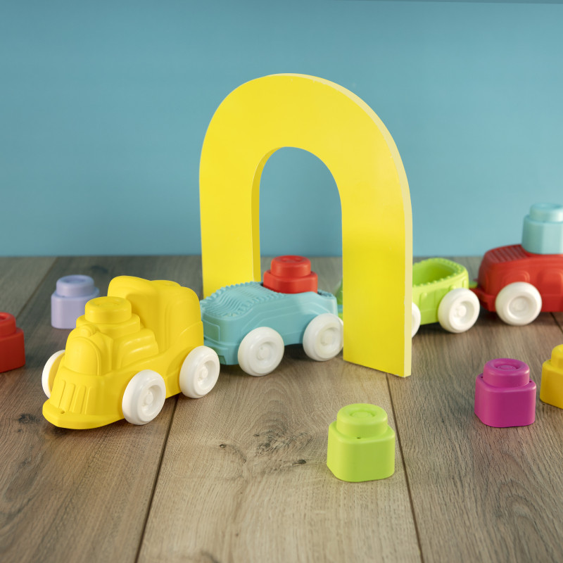 Ігровий набір з конструктором Clementoni Sensory Train, серія Soft Clemmy