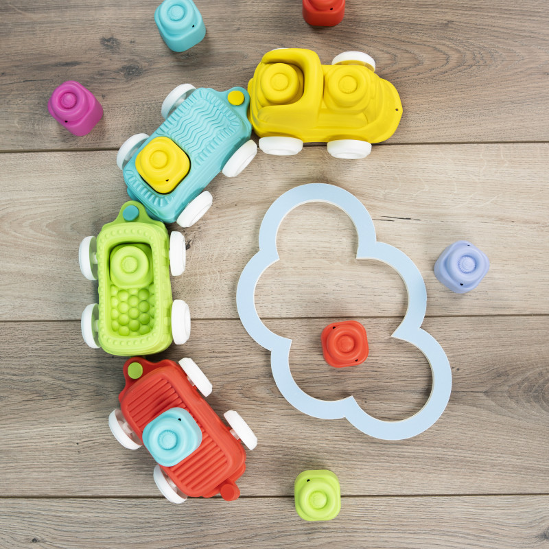 Ігровий набір з конструктором Clementoni Sensory Train, серія Soft Clemmy