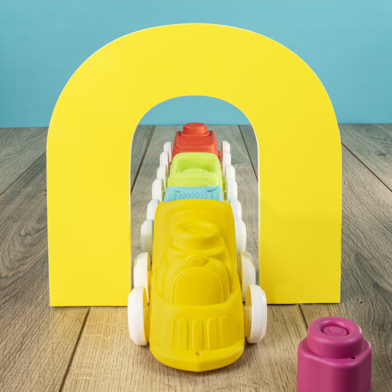 Ігровий набір з конструктором Clementoni Sensory Train, серія Soft Clemmy