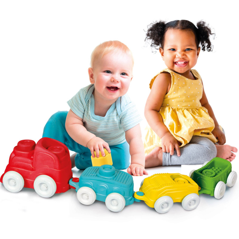 Ігровий набір з конструктором Clementoni Sensory Train, серія Soft Clemmy