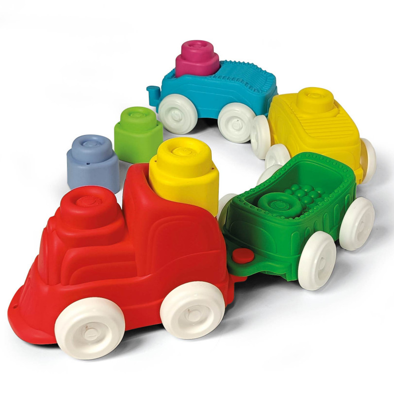 Ігровий набір з конструктором Clementoni Sensory Train, серія Soft Clemmy
