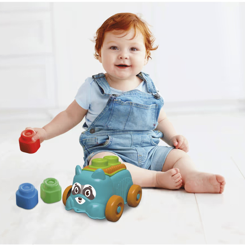 Машинка з конструктором Clementoni Sensory Raccoon, серія Soft Clemmy