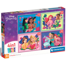 Пазл 4 в 1 Clementoni Princess, 12,16,20 та 24 елементи