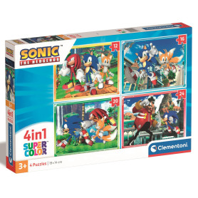 Пазл 4 в 1 Clementoni Sonic, 12,16,20 та 24 елементи