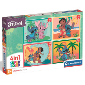 Пазл 4 в 1 Clementoni Stitch, 12,16,20 та 24 елементи