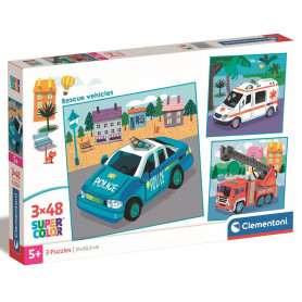Пазл Clementoni Rescue Vehicles, 3 шт. по 48 елементів