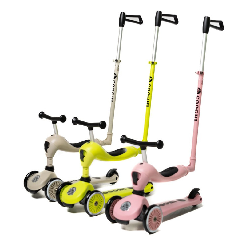 Самокат Cooghi Дитячий 3 в 1 V3 Classic Pink