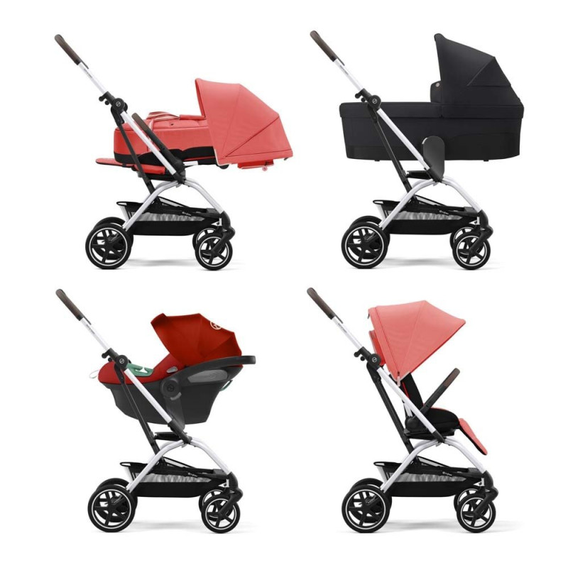 Прогулянкова коляска Cybex Eezy S Twist+ 2 SLV Hibiscus Red з бампером