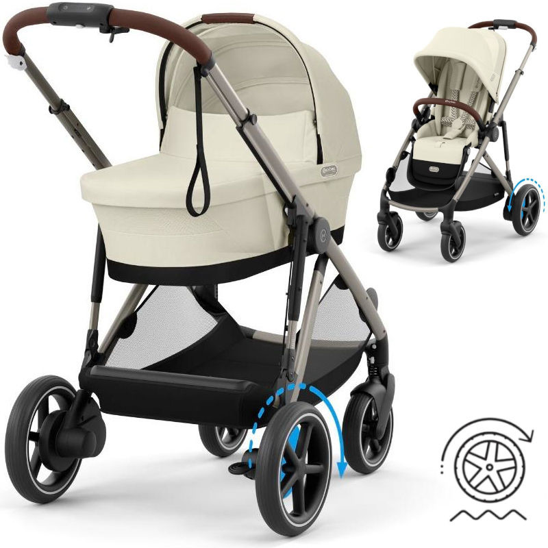 Прогулянкова коляска Cybex eGazelle S TPE Seashell Beige
