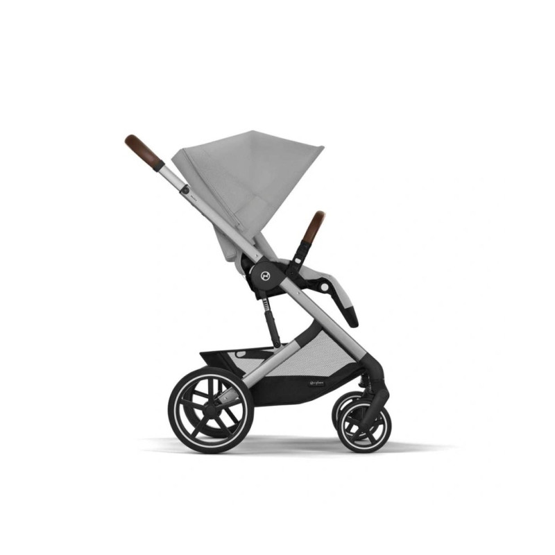 Прогулянкова коляска Cybex Balios S Lux SLV Stone Grey з бампером