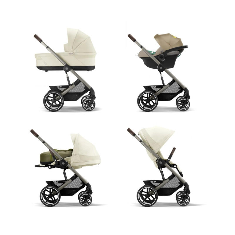 Прогулянкова коляска Cybex Balios S Lux TPE Seashell Beige з бампером