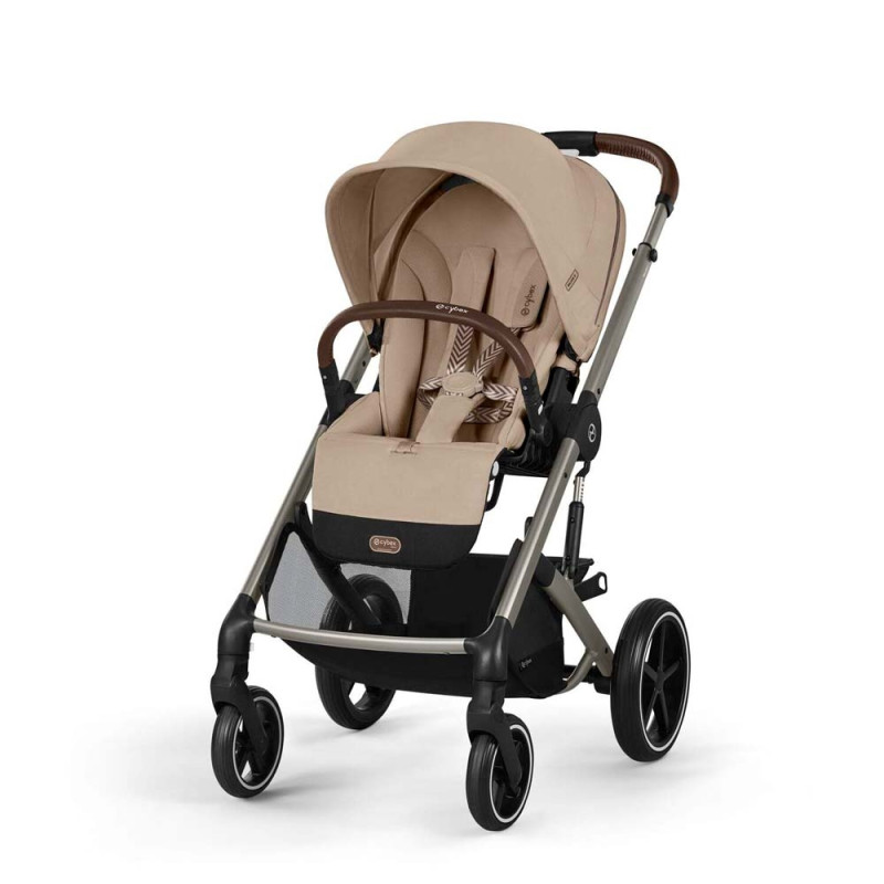 Прогулянкова коляска Cybex Balios S Lux TPE Almond Beige з бампером