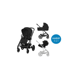 Універсальна коляска 3 в 1 Cybex Balios S 3 в1 BLK Moon Black