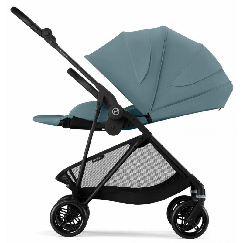 Прогулянкова коляска Cybex Melio Carbon Stormy Blue (з бампером