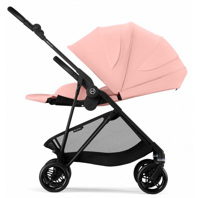 Прогулянкова коляска Cybex Melio Carbon Candy Pink (з бампером)