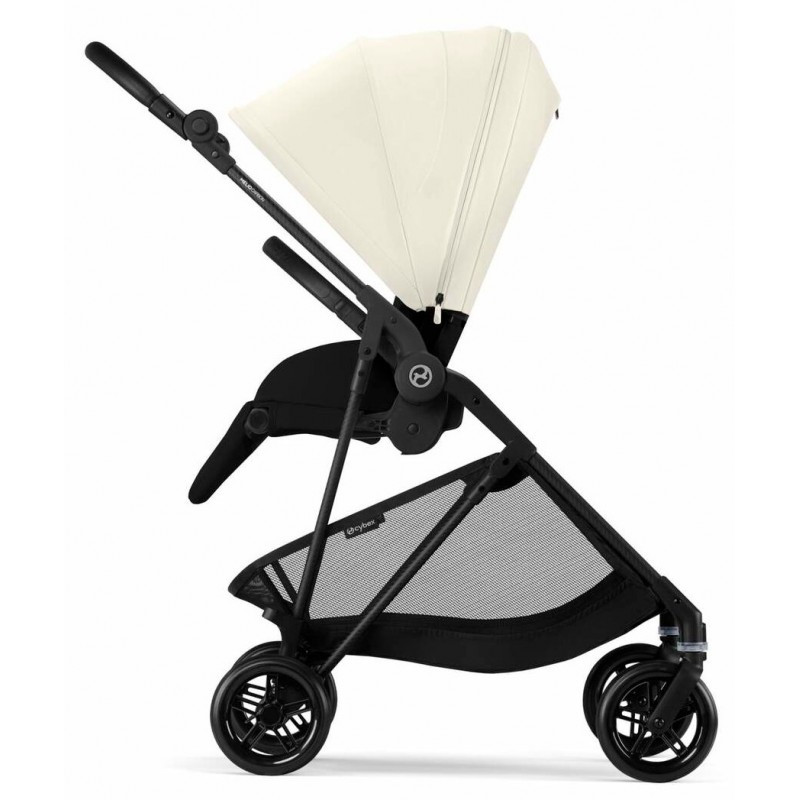 Прогулянкова коляска Cybex Melio Carbon Canvas White (з бампером)