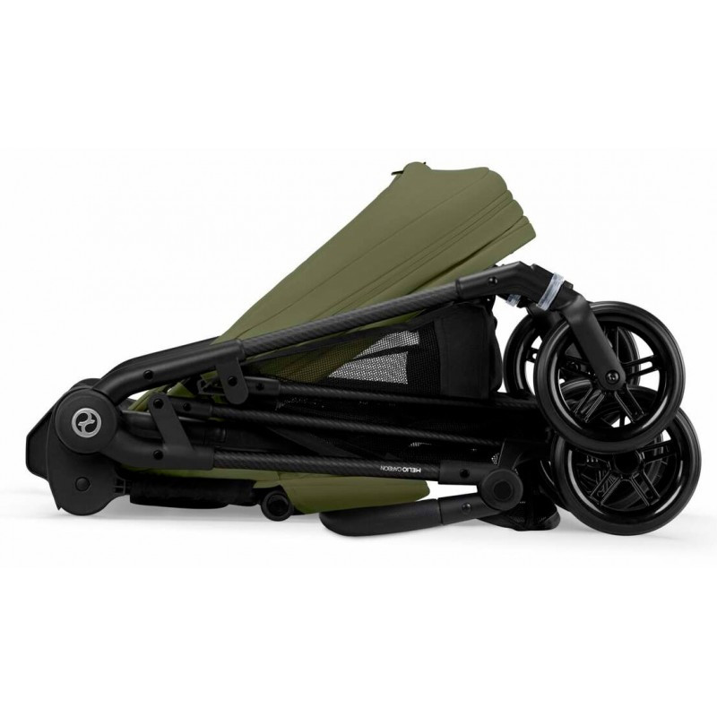 Прогулянкова коляска Cybex Melio Carbon Moss Green (з бампером)