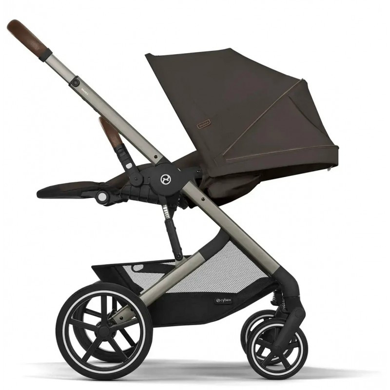 Прогулянкова коляска Cybex Balios S Lux TPE Chocolate Brown з бампером