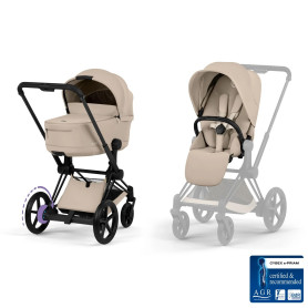 Універсальна коляска 2 в 1 Cybex ePriam 2 в 1 BLK Cozy Beige
