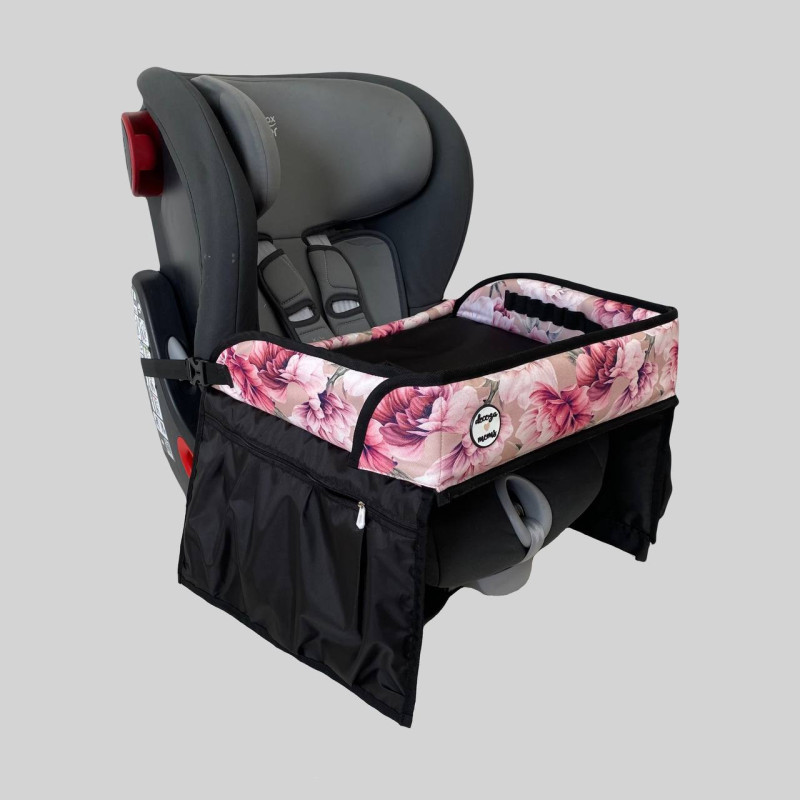 Автостолик Квіти на бежевому Decoza Moms AST-ОР032
