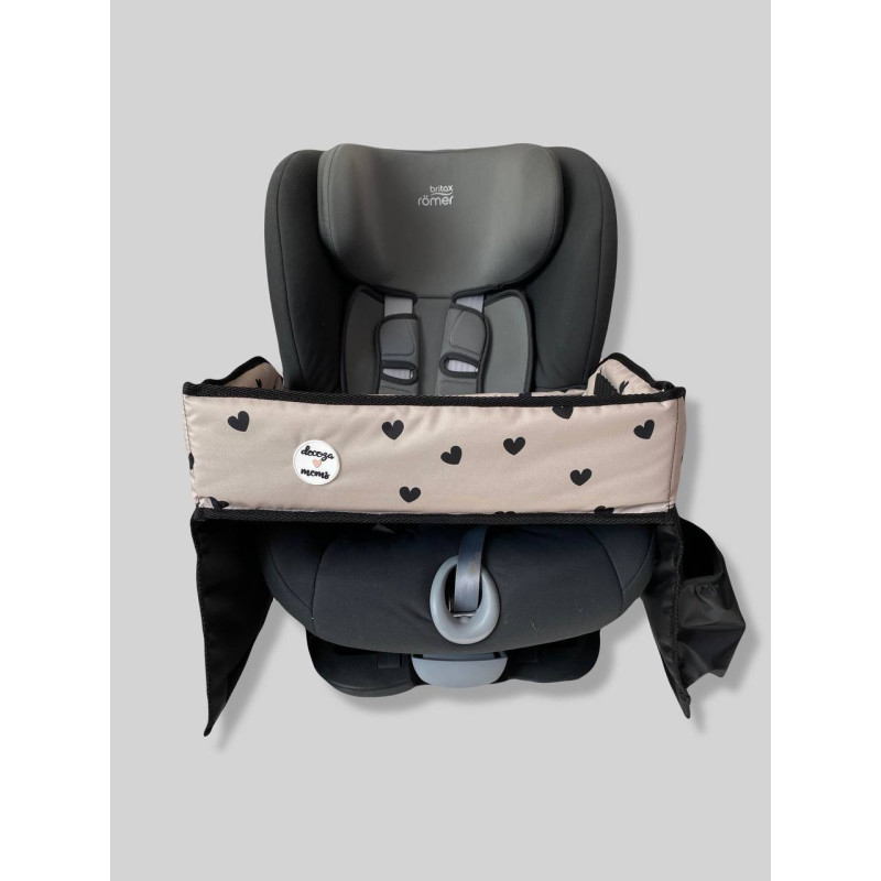 Автостолик Серця на бежевому Decoza Moms AST-OP304