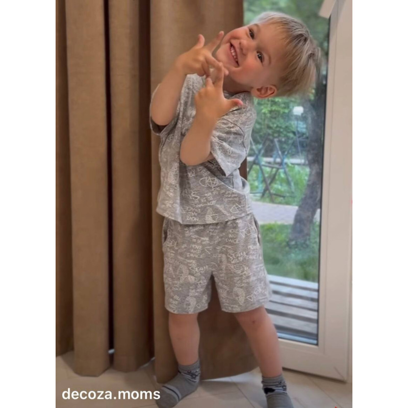 Літня дитяча футболка Сірий з написом кулір Decoza Moms Fb98-Kl003 98