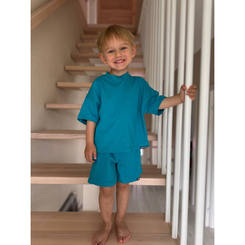 Літня дитяча футболка Бірюза кулір Decoza Moms Fb98-Kl005 98