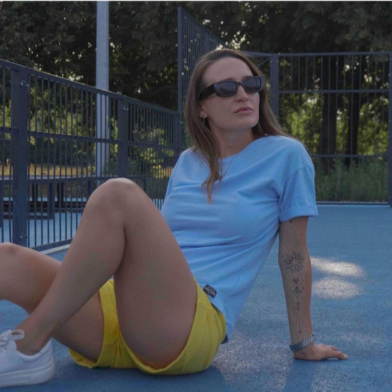 Літній костюм футболка з шортами Жовто-блакитний Decoza moms FHm-LAK06-LAK05