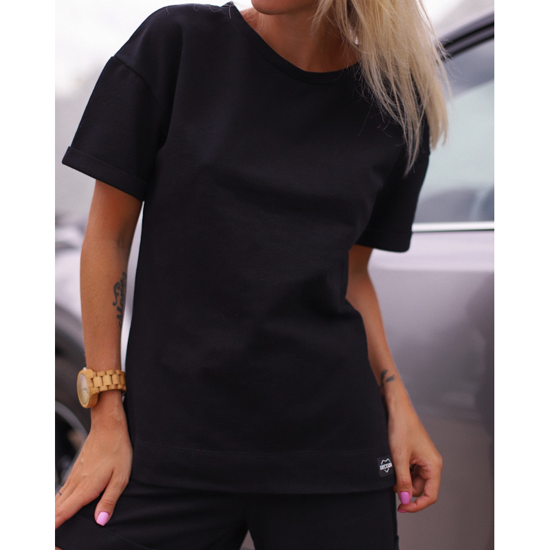 Літній костюм футболка з шортами Чорний Decoza moms FHxs-LAK02