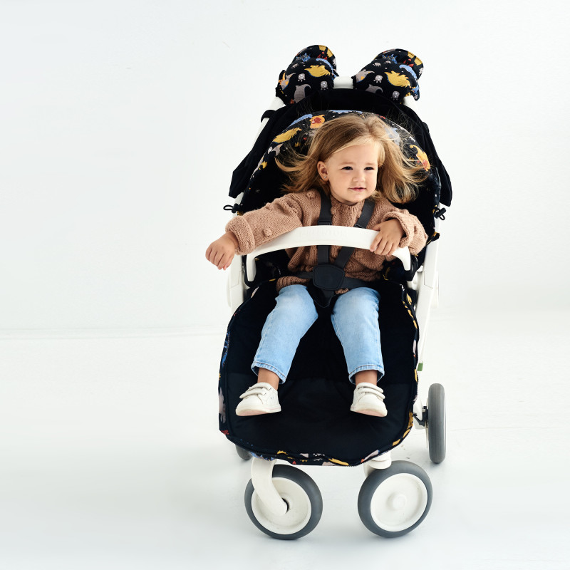 Зимовий футмуф у візок Теплик Діно жовті Decoza Moms futmuf100-OP001-pl016 100х47 см