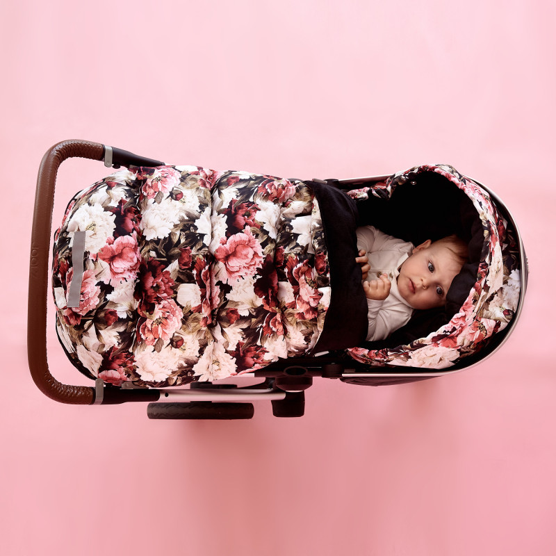 Зимовий футмуф на візок Теплик Піони Decoza Moms futmuf100-OP013-pl016 100х47 см