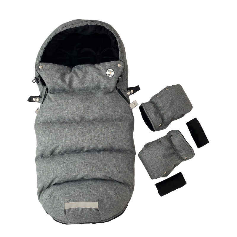 Зимовий футмуф у візок Теплик Темно сірий меланж Decoza Moms futmuf100-OP100-pl016 100х47 см