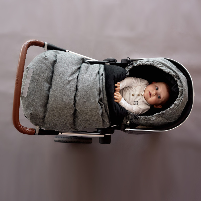 Зимовий футмуф у візок Теплик Темно сірий меланж Decoza Moms futmuf100-OP100-pl016 100х47 см